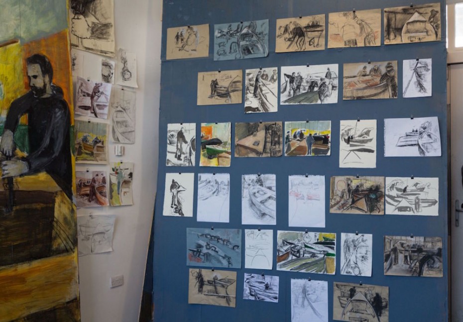 3 Drawing wall in studio