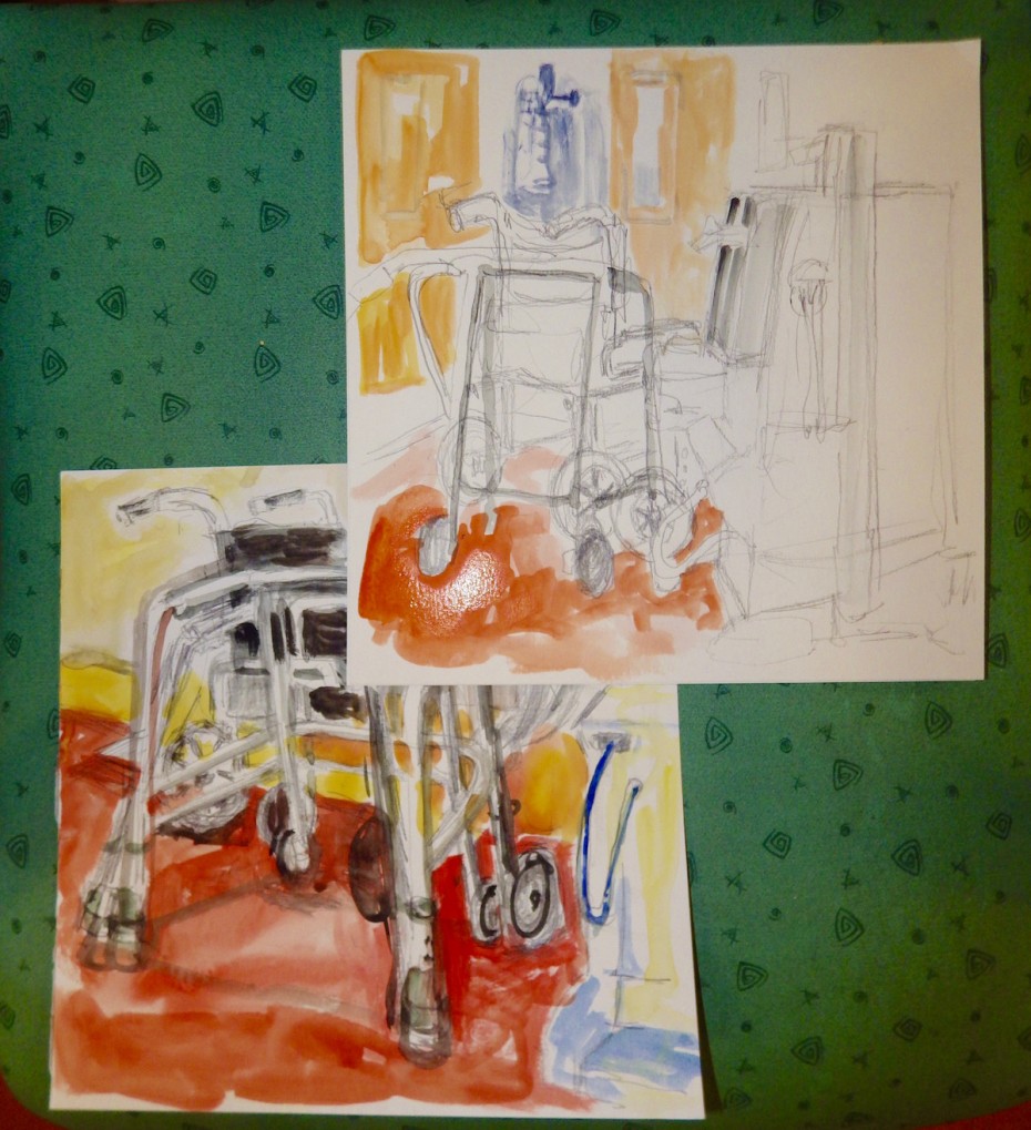 two watercolours still wet